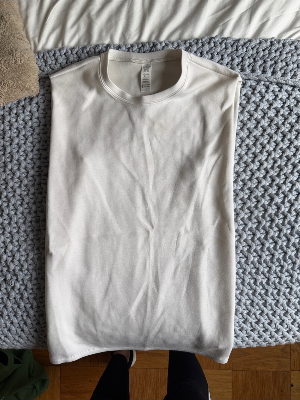 SPANX AirEssentials White Sleeveless Muscle Tank Top